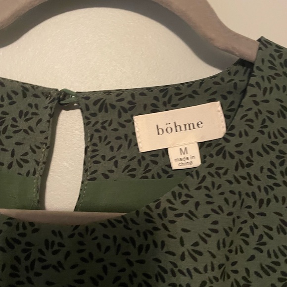 Elegant Green Boho Cottagecore Tiered Midi Dress - Picture 3 of 8